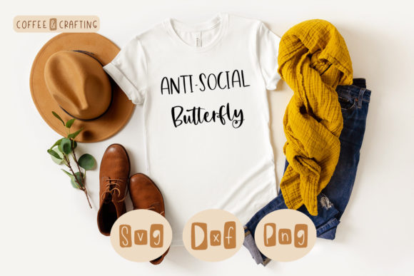 Anti-social Butterfly SVG Graphics for Crafts