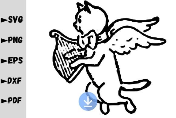 Cute Cat Angel SVG for Graphics and Crafts