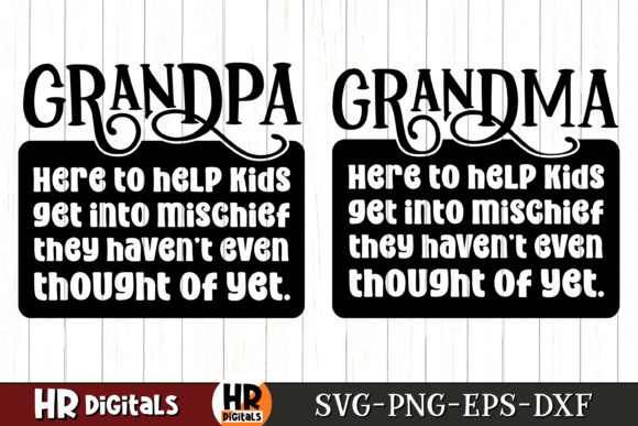 Fun Grandma and Grandpa Mischief Graphics for Crafts