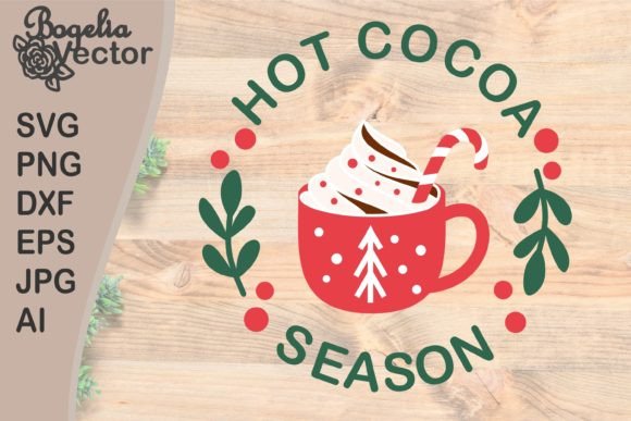 Hot Cocoa Season Graphics for Crafts and Local Branding