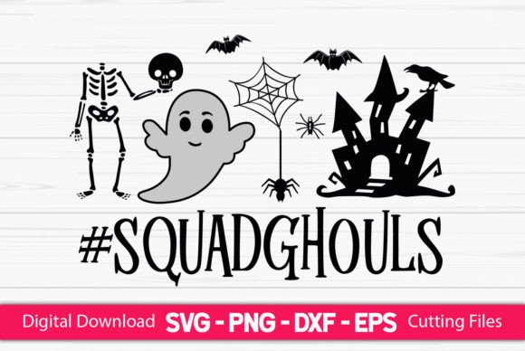 Squad Ghouls Funny Halloween Graphics for Crafts