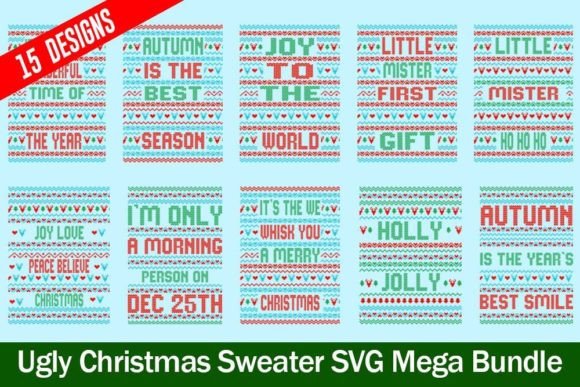 Ugly Sweater Pattern Svgs Bundle